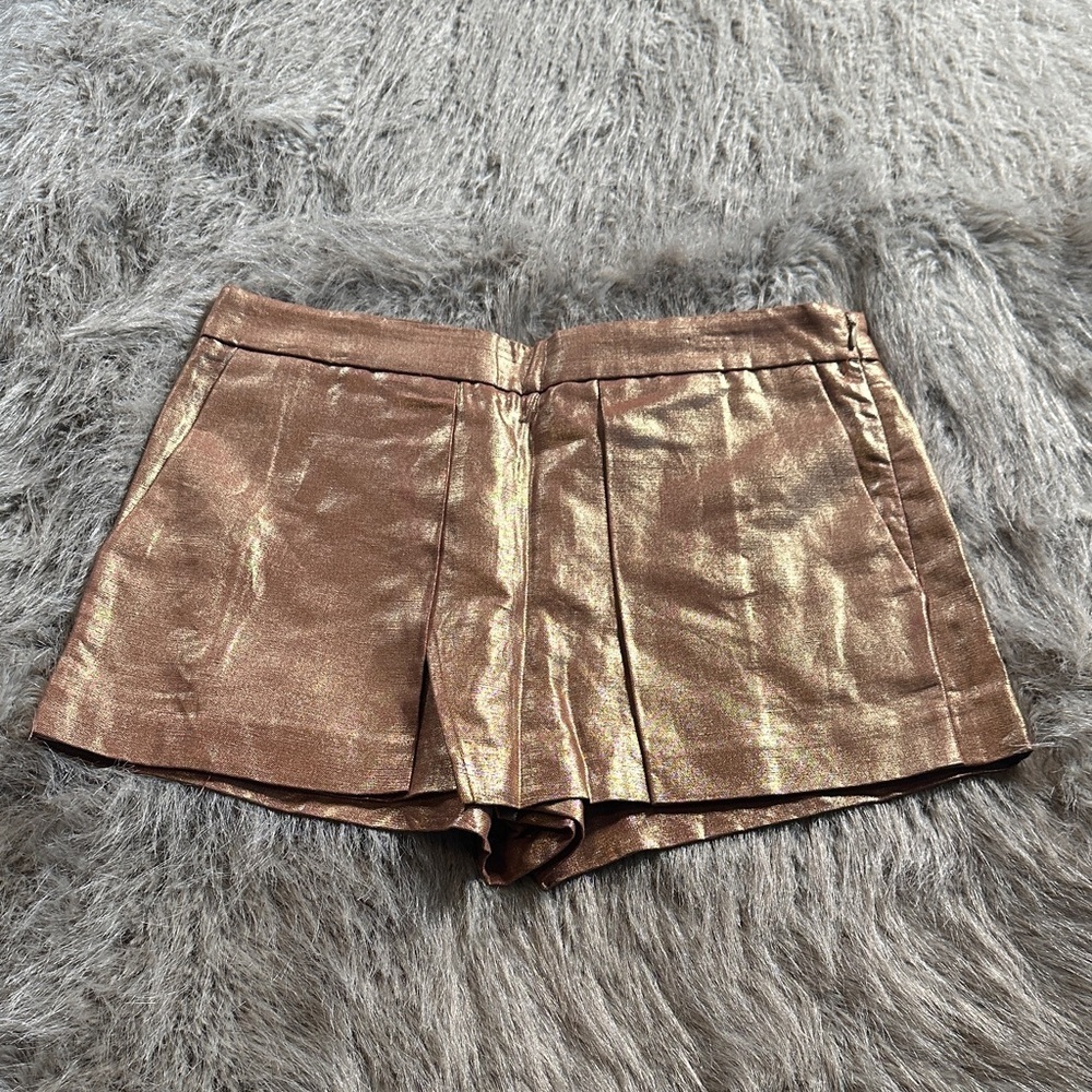 J. Crew Shimmering Bronze High Waist Shorts